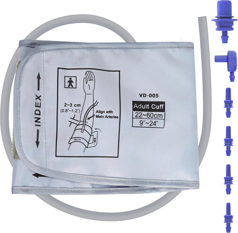 XXL Blood Pressure Cuff Compatible with Omron 9”-24” (22-60CM), Extra Large BP Replacement Cuff for Big Arms - Includes 6 Connectors...