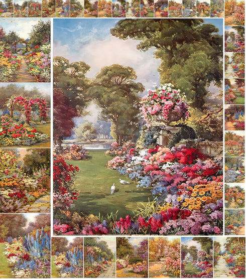 Decoupage Paper Pack (21 Sheets 6"x8") Beautiful Flowers Gardens Love FLONZ Vintage Styled St Valentive Birthday Cards Pictures for Decoupage, Cra...