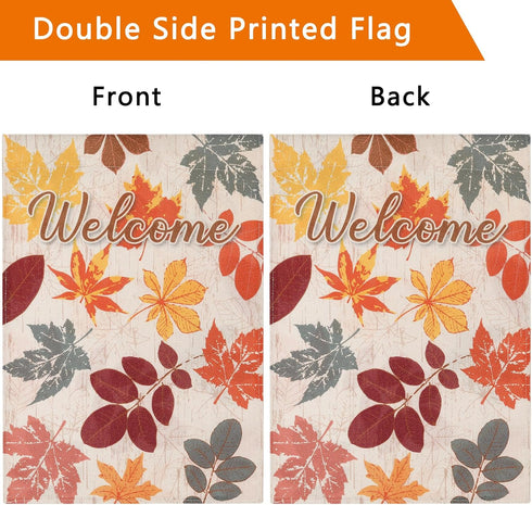 Fall Garden Flags,12x18 Double Sided Garden Flags, Burlap Maple Leaves Small Yard Flags for Outside Fall Thanksgiving Farmhouse Seasonal Holiday Y...