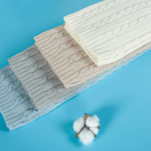 NTBAY 100% Pure Cotton Cable Knit Toddler Blanket, Super Soft Warm Breathable 30x40 Baby Blanket for Crib, Stroller, Nursery, Travel, Newborn, 30x...