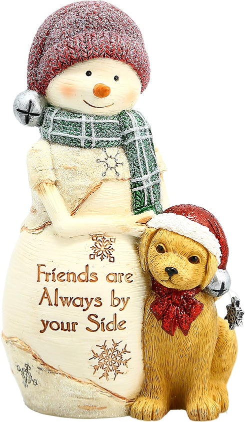 Pavilion Gift Company Pavilion-Friends are Always by Your Side-5 Inch Collectible BirchHearts Snowman Figurine, 5", White...