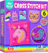 KRAFUN Beginner My First Cross Stitch Kit for Kids Arts & Crafts, 6 Easy Projects of Felt Keyring, Bag, Pillow Craft, Instructions, Gift for Girls...