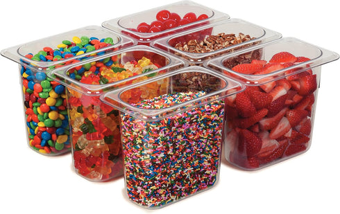 Carlisle FoodService Products 3068807 Plastic Food Pan, 1/9 Size, 6 Inches Deep, Clear...