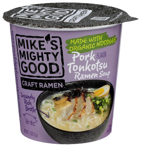 MIKES MIGHTY GOOD Organic Tonkotsu Ramen Cup, pork, 1.7 Oz...