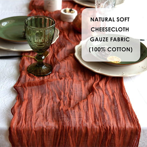 Gauze table runner bulk Cheesecloth runner for Christmas table decor Rustic table runner 160 in for boho wedding table decoration long cheese clot...