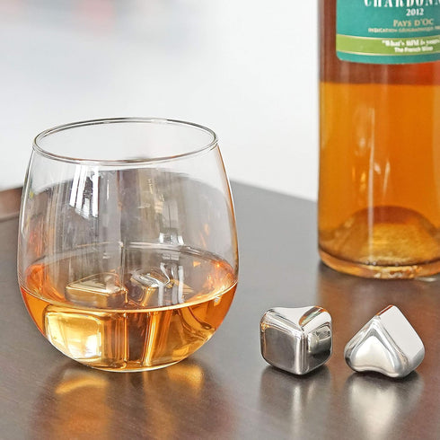 Southern Homewares Heart Shape Stainless Steel Chilling Ice Cubes Reusable For Whiskey Wine Beverage Set of 4 - SH-10162-S4...
