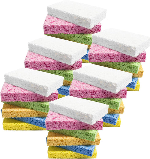 Cleaning Sponge,Kitchen Sponges Pack,Non-Scratch Cellulose Sponge for Bathroom,Cars,Colorful Compressed Sponge (36 Pack)...