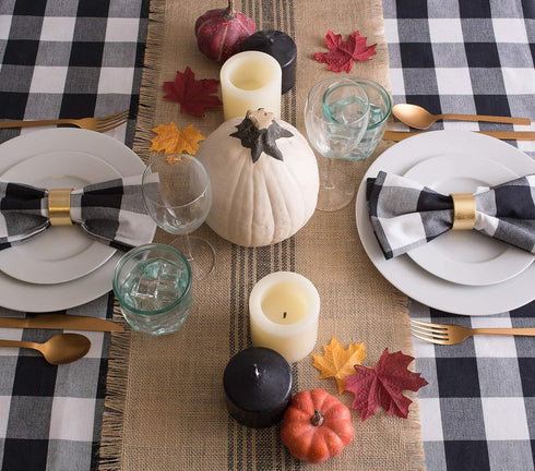 DII Jute Burlap Collection Kitchen Tabletop, Table Runner, 14x108, Middle Stripe Gray...