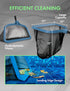 KEMANO Professional Pool Leaf Rake, Heavy Duty Cleaning Tool with Deep Fine Nylon Mesh Net Bag, Debris Pickup, Works with Universal Pool Pole...