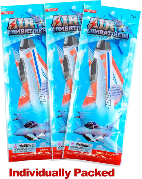 Prextex 25 Pack Large 8'' Flying Foam Outdoor Outside Glider Planes Toys for Boy, and Kids Ages 4-8 5 8-10 Years Old - Great Plane Birthday Gift -...