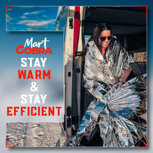 Mart Cobra Emergency Blankets x6 Survival Gear and Equipment Space Blanket Mylar Blankets Thermal Blanket Survival Blanket Survival Kits Emergency...