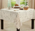 SARO LIFESTYLE Vintage Script Print Design Tablecloth, 55" x 55", Natural...