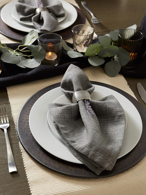 DII Variegated Tabletop Collection, Napkin Set, 20x20, Gray, 6 Piece...