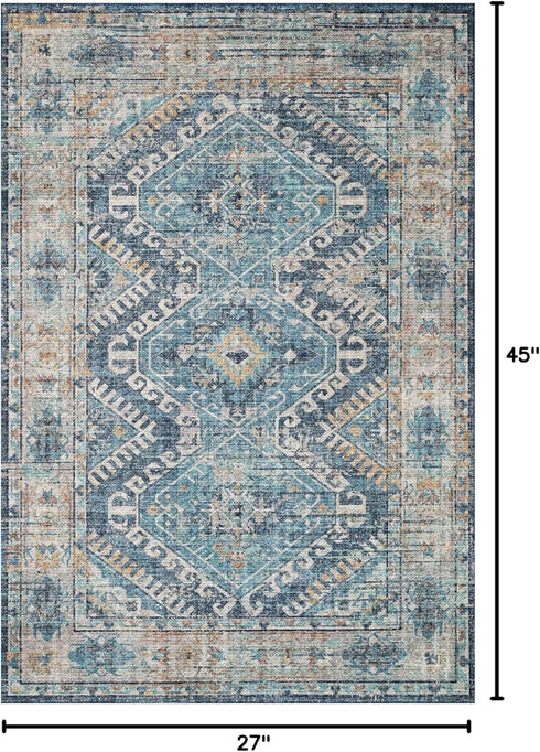 Loloi II Skye Collection SKY-03 Denim/Natural 2'-3" x 3'-9" Accent Rug...