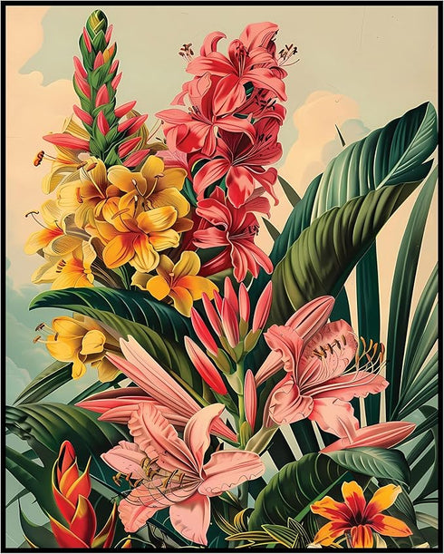 Posterizer 1 pcs-lush unique natural flowers in the wild-Floral & Botanical Art-Abstract & Modern Art-Decor for Home & Office- UNFRAMED Wall Art...