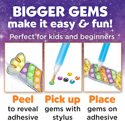 Creativity for Kids Big Gem Diamond Painting Kit - Halloween Stickers and Suncatchers - Halloween DIY Crafts for Kids, Halloween Activities and Gi...