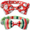 Christmas Dog Collar with Bow Tie, 2 Pack Holiday Santa and Dots Collar for Small Medium Large Dogs Pets Puppies (Large-(16-27") Neck * 1" Wide)...