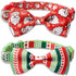 Christmas Dog Collar with Bow Tie, 2 Pack Holiday Santa and Dots Collar for Small Medium Large Dogs Pets Puppies (Large-(16-27") Neck * 1" Wide)...