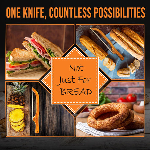 5StarMoon Bread Knife for Homemade Bread - 16" Wooden Bread Bow Knife, Sourdough Bread Knife & Bagel Cutter - Serrated Fiddle Bow Bread Slicer for...