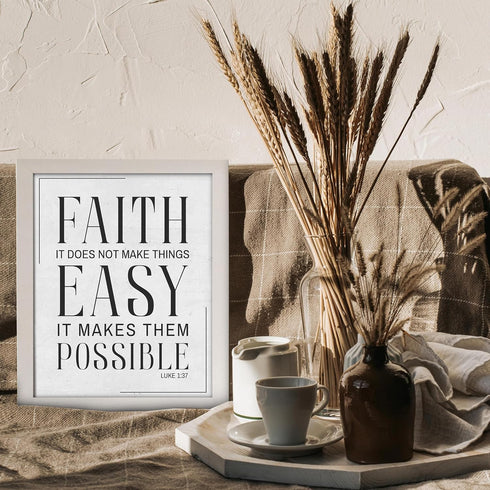Posterizer 1 pcs-Faith It Does Not Make Things Easy Luke 1: 37 Bible verse-Religious Posters-Quotes and Poems-Gifts for Christians- UNFRAMED Wall ...