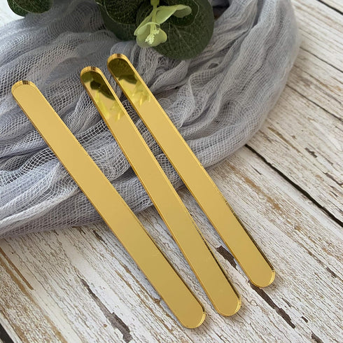 20 Pcs Acrylic Cakesicle Popsicle Sticks for Ice Creamsicle Candy Apple (Mirror Gold)...