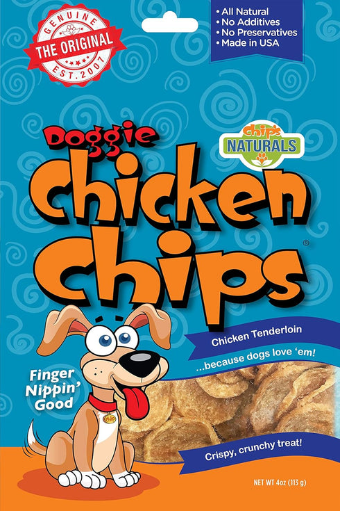All Natural Chicken Chips- Dog Treats (Small- 4 oz. bag)...