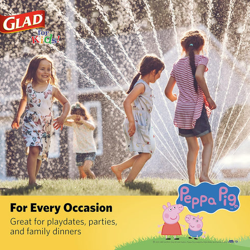 Glad for Kids 12 oz Peppa Pig Friends Paper Snack Bowls with Lids, 20 Ct | Peppa Pig Disposable Paper Bowls with Lid | Kids Snack Bowls for Everyd...
