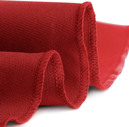 Gee Di Moda Round Tablecloth - 132 Inch Red Round Table Cloth for 72 to 96 Inch Round Tables - Heavy Duty Washable Fabric - for Buffet Table, Holi...