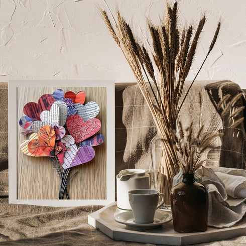 Posterizer 1 pcs-heart-shaped crafts-Valentine's themed poster -1-Romantic Art-Holiday Poster Collection-Gift for Couples boyfriend girlfriend Hus...