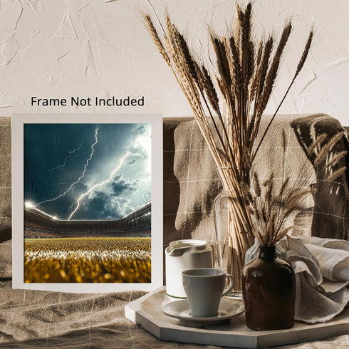 Posterizer 1 pcs-football-soccer field with storm clouds and lightning-Sports & Hobby Art Gifts for sports fans Decor for Home & Office- unframed ...