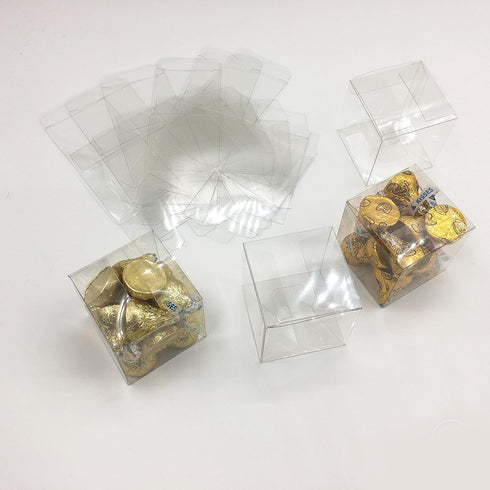 Clear Plastic Party Favors Boxes - Transparent Candy Treat Boxes Wedding Birthday Party Favors Small Gift Packaging Boxes Supplies, 2x2x2 inch, 50...