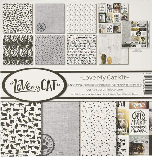 Reminisce (REMBC) Love My Cat Scrapbook Collection Kit, Multi Color Palette, 12x12 inches...