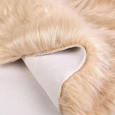 uxcell Faux Fur Round Rug,Fluffy Area Mat,Fluff Rugs for Bedroom Floor Sofa Living Room 3 x 3 Feet Khaki...