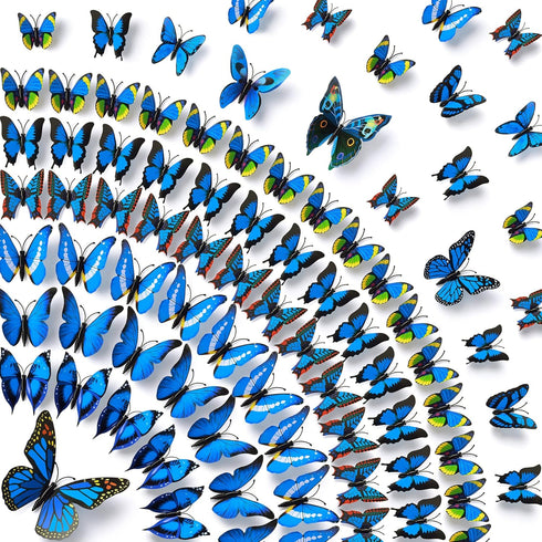 Amaonm® 60 Pcs 5 Packages Beautiful 3D Butterfly Wall Decals Removable DIY Home Decorations Art Decor Wall Stickers & Murals for Babys Bedroom Tv ...