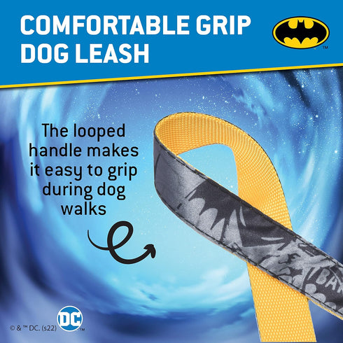 DC Comics Vintage Batman Collection 6 Foot Dog Leash (72 inch) | Cute Yellow and Black Dog Leash Easily Attaches to Any Dog Collar or Harness | 6 ...
