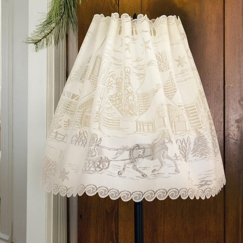 Heritage Lace 60" X 20" White Sleigh Ride 4-Way Mantle Scarf...