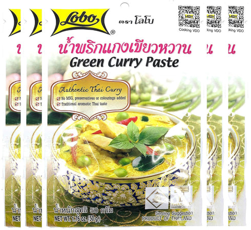 Lobo Thai Green Curry Paste - No MSG, No Preservatives, No Artificial Colors (Pack of 5)...