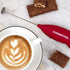 Electric Stainless Steel Milk Frother-Slickfroth 2.0- Powerful Handheld Battery Operated Foam Maker for Cappuccino, Latte, Hot Chocolate, Frappe, ...