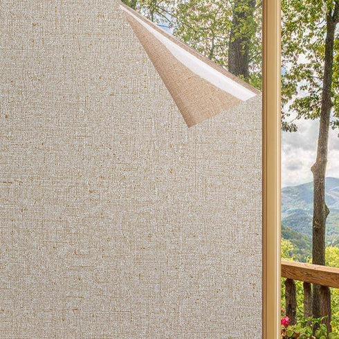 LEMON CLOUD Window Film No Adhesive Removable,Decorative Privacy Window Films,Texture Privacy Glass Film for Bathroom Office Home(35.4x78.7inches,...