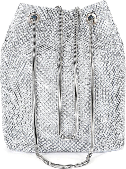 Rhinestone Evening Party Bags for Women Sparkly Clutch Crystal Bucket Purse Wedding Purse Handbag Shoulder Bag...