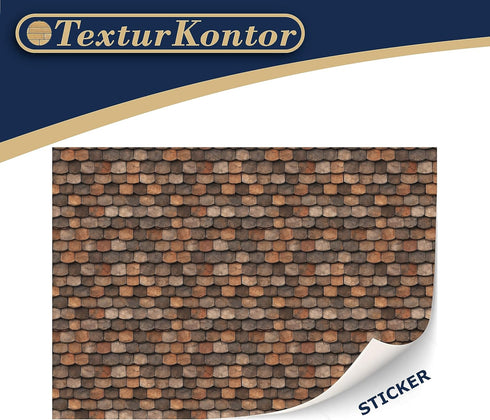 3 Sheets Self-Adhesive Roof Tiles and Shingles for Dollhouses Scale 1:12 (Roof Shingles Brown)...