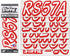 Whipline Solid White/Red 3" Alpha-Numeric Registration Identification Numbers Stickers Decals for Boats & Personal Watercraft...
