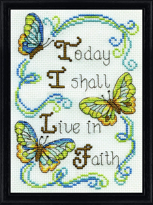 Design Works Crafts Inc. Live in Faith, 5'' x 7' Counted Cross Stitch Kit, 5" by 7", Multicolor...