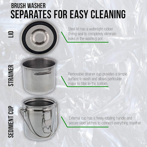 US Art Supply Stainless Steel Leak-Proof Deluxe Brush Washer...