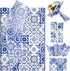 50 Sheets Moroccan Mosaic Tissue Paper,19.7 x 28 Inch Gift Wrapping Tissue Paper Blue Tiles Partern Art Tissue for Wedding Invitation Bridal Showe...