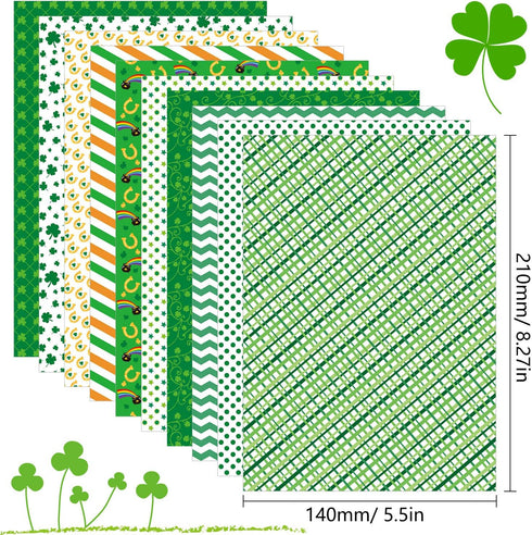 FEPITO 45 Sheets St.Patricks Day Pattern Paper Set, A4 Size Decorative Paper Card Making Scrapbook Decoration,St.Patricks Day Party Supplies...