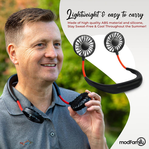 Modfamily Portable Neck Fan - Versatile 360° Rotatable Neck Fan with 3 Modes, Rechargeable Battery....