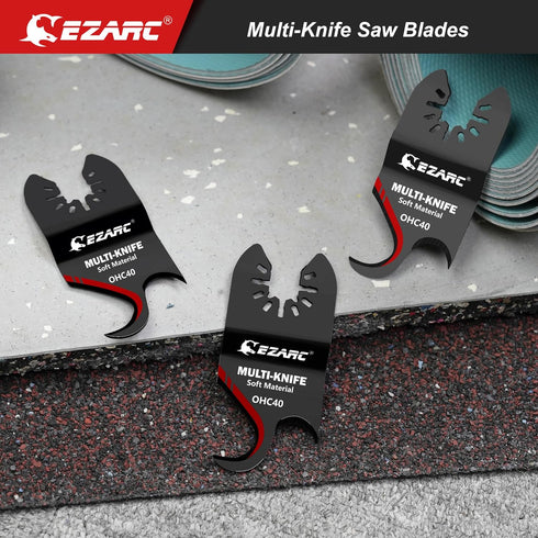 EZARC Oscillating Multi tool Hook Knife Blade, 3PCS Multitool Saw Blades for Cutting Soft Materials Roofing Shingles, PVC Carpet and Cardboard...