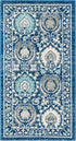 SAFAVIEH Evoke Collection 2'2" x 4' Blue/Ivory EVK251C Boho Non-Shedding Living Room Bedroom Accent Rug...