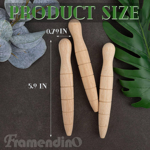 Framendino, 5 Pack Wooden Plant Dibber Wood Garden Dibber Sow Dibber Seedling Gardeners Planting Tools Planting Dibble for Seed Plants...